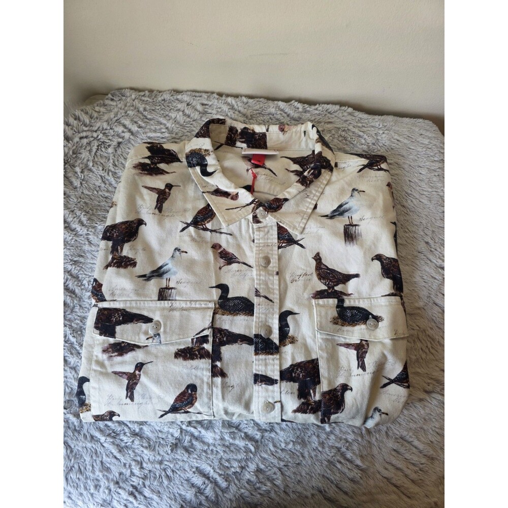 Woolrich X Target Bird Motif Flannel Button-down … - image 4